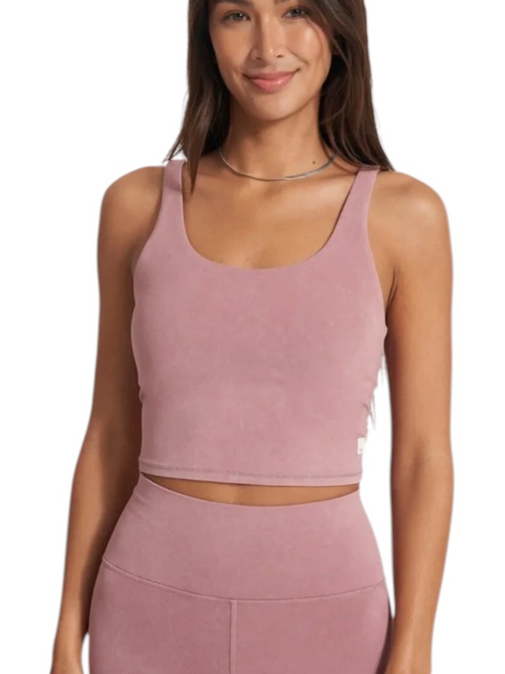 Vuori Daily Crop Tank Top Sz M Washed Mauve